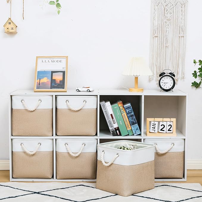 11 x 11 Inch Storage Cubes, 6 Pack Large Collapsible Fabric Storage Bin - Image 2