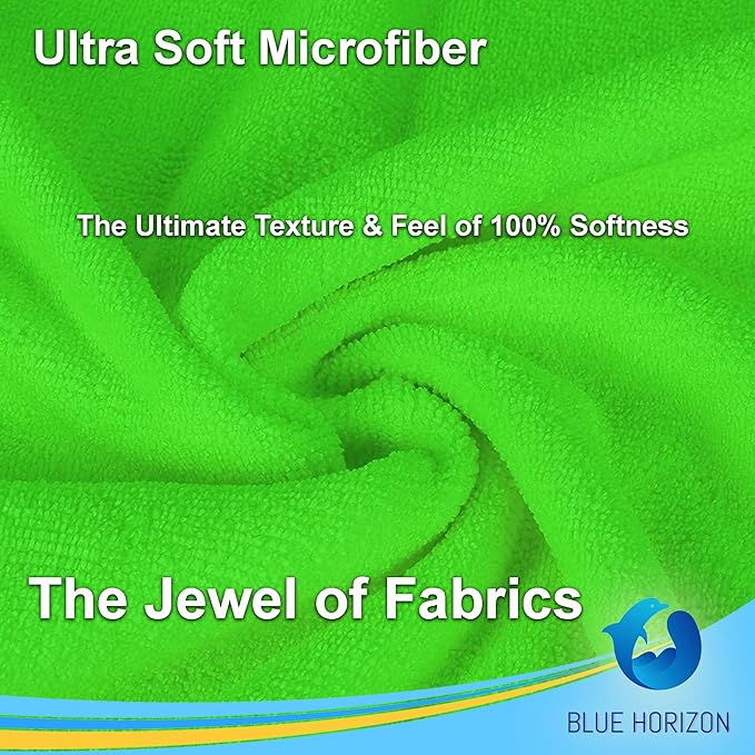 Blue Horizon Large Microfiber Cleaning Towels, Ultra Soft Plush Microfiber - Image 3