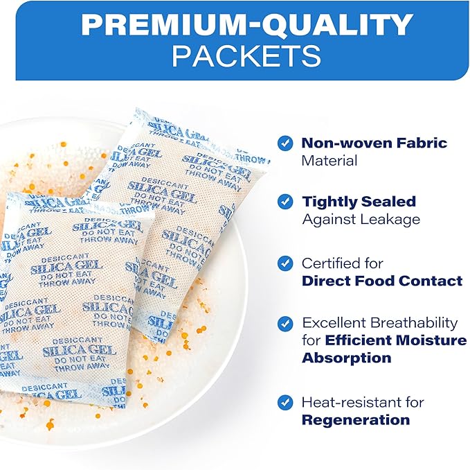 LotFancy Silica gel Desiccant, Rechargeable Desiccant Packets - Image 5