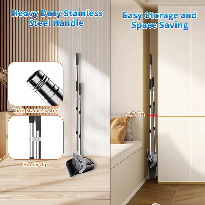 Broom with Dustpan Combo Set Broom and Dustpan Set Dust Pan with 51.2" - Image 7
