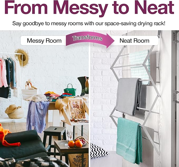 BLACK+DECKER Over The Door Expandable Telescopic Drying Rack, Clothes Organizer - Image 3