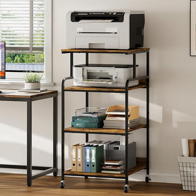 Warmiehomy 4 Tier 24" x 24" Printer Stand by WarmieHomy