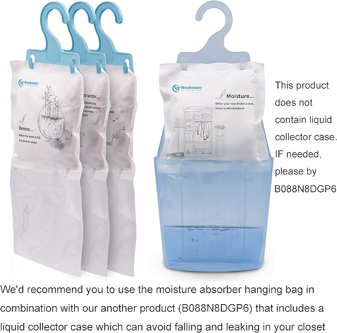 12 Pack Moisture Absorber Refill Hanging Bags, Moisture Absorber Packets - Image 3
