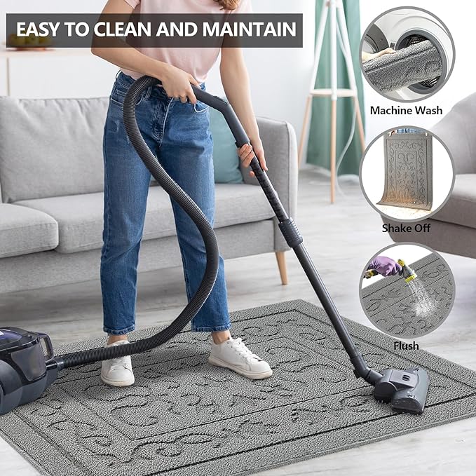 FONEYI Indoor Door Mat 32" x 40", Dirt Trapper Door Mats Non-Slip Entryway Rugs - Image 5