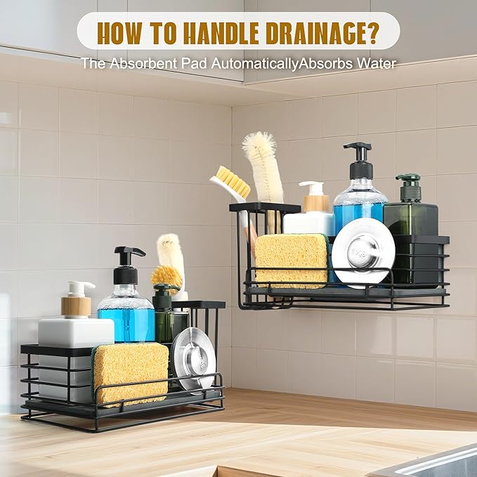 Sponge Holder for Kitchen Sink – Rustproof Sink Caddy & Kitchen Organizer - Image 4