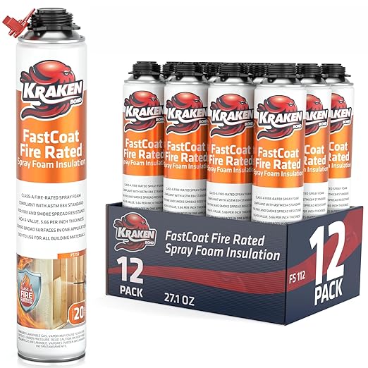 Kraken Bond Fastcoat Fire Rated Spray Foam Insulation Kit Closed Cell in a Can by KRAKENBOND