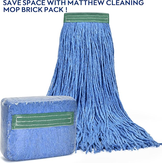 Matthew Cleaning 20oz 12Pack Cotton Floor Mop, Cotton Looped-Open String Heavy - Image 4
