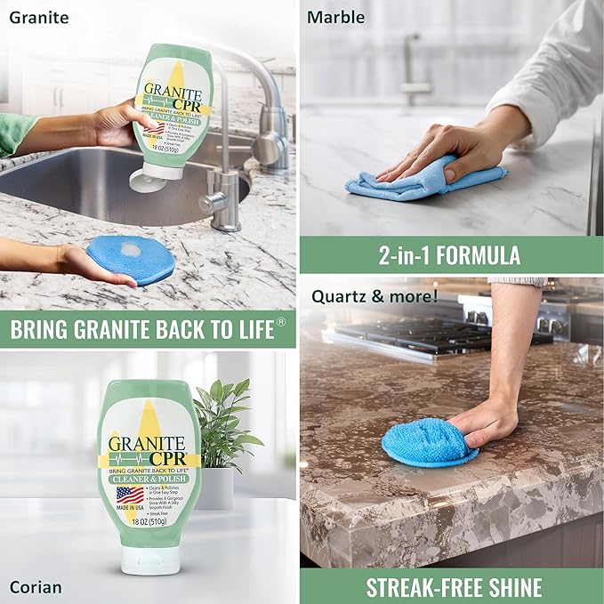 CPR Granite Cleaner Can Be Used Daily On Granite, Quartz & Corian. Leaves A - Image 3