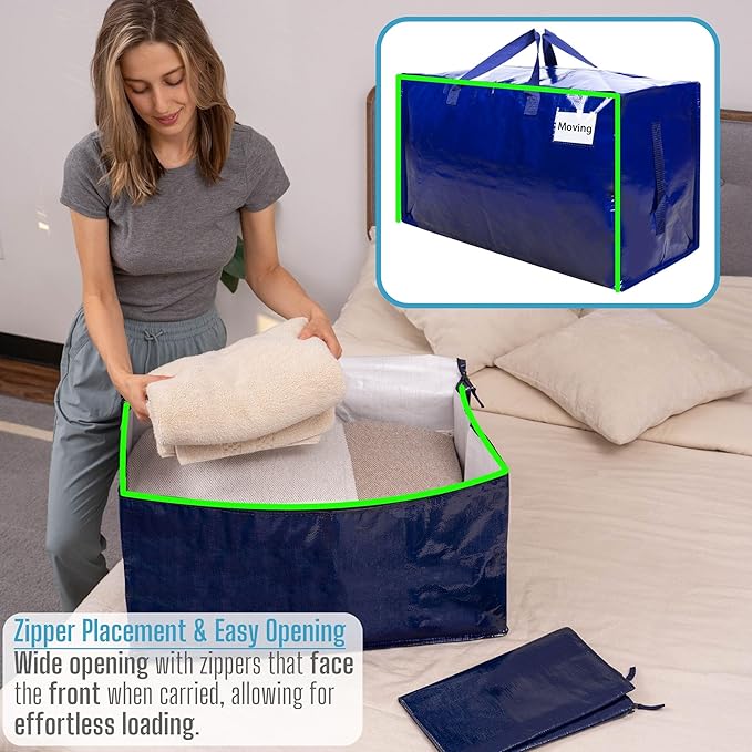 VENO 4 Pack Moving and Storage Bags, Heavy Duty, Alternative to Moving Boxes - Image 2