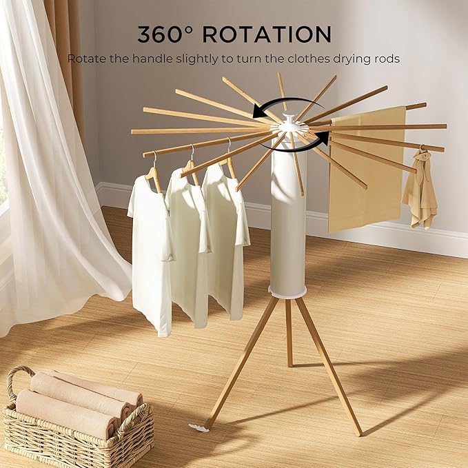 Tripod Clothes Drying Rack, Garment Rack Portable and Foldable Space Saving - Image 3