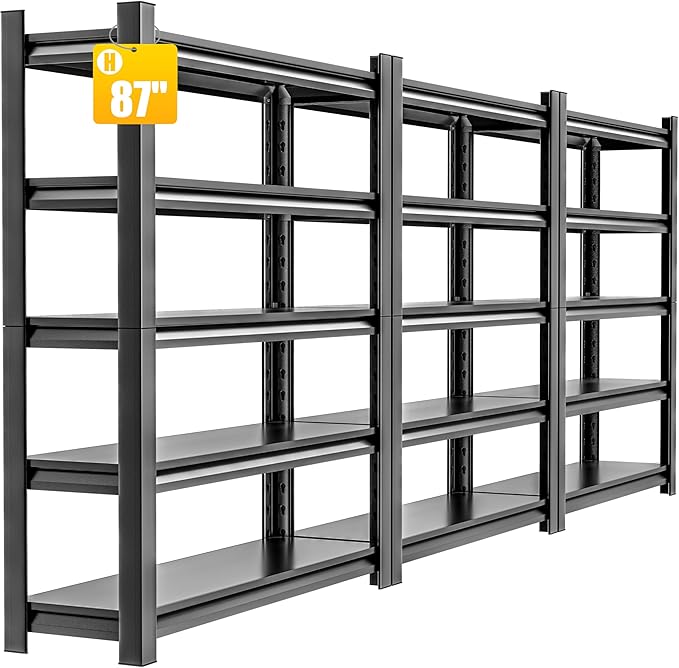3 Pieces Garage Shelving, Heavy Duty Sturdy Steel Thickened Metal Shelves by HzdbhdGarageShelving
