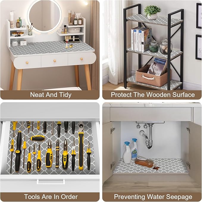 OcePor Non-Adhesive Drawer and Shelf Liner 12IN x 30FT，Non Slip Cabinet and - Image 7