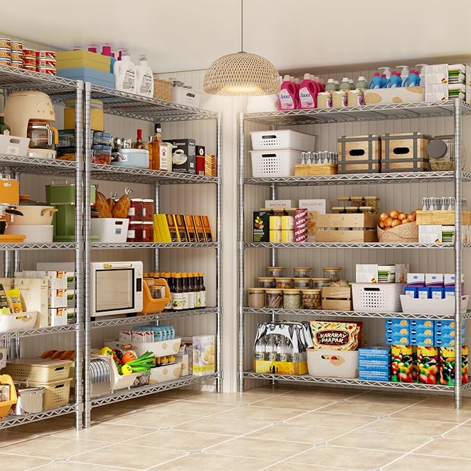 Storage Shelves, 5-Tier Adjustable Metal Industrial Utility Shelf Rack - Image 6