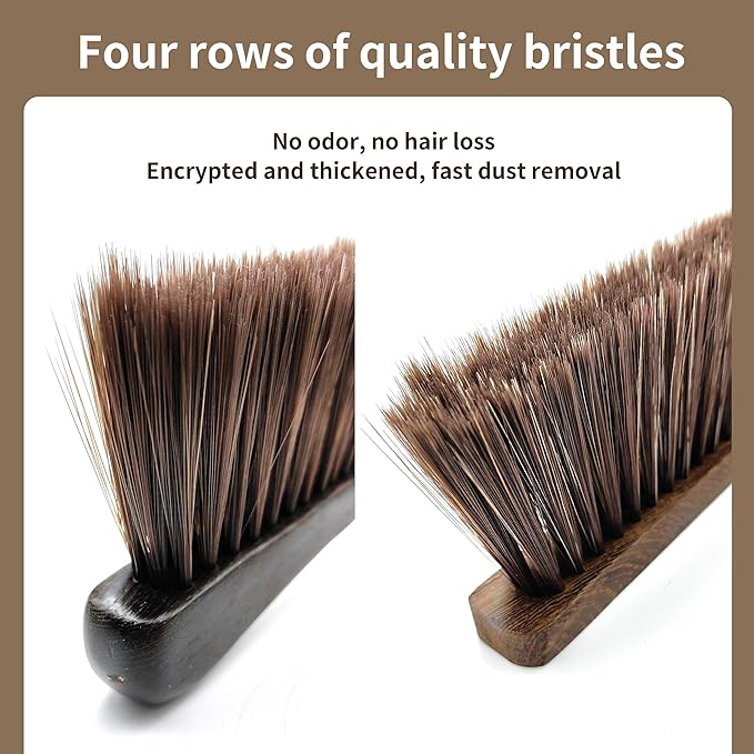 2 Pcs Wooden Hand Broom Brush, Dust Bench Brush Whisk Broom Soft Bristle Brush - Image 8
