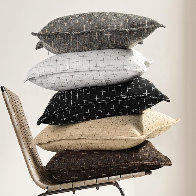 ZWJD Pillow Covers 20x20 Set of 2 Soft Polyester Textured Pillow Covers - Image 5