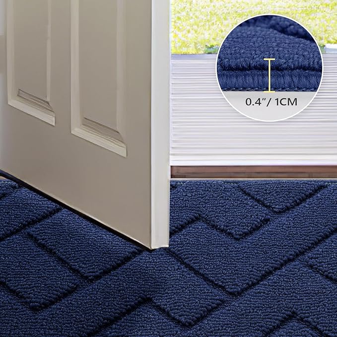 hicorfe Indoor Door Mat, Non Slip Door Mats, Absorbent Resist Dirt Entrance - Image 4