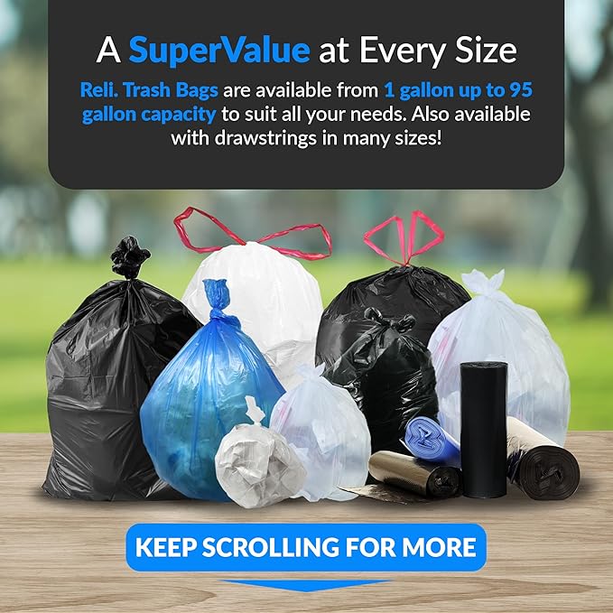 Reli. 40 to 45 Gallon Trash Bags Heavy Duty | 250 Trash Bags | Super Sizeable - Image 6