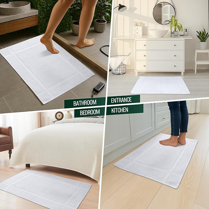 Pearl Linens Pack of 12 100% Cotton Bath Mat 18x25 inches, Soft & Absorbent - Image 6