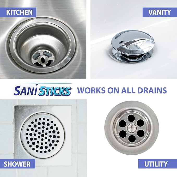 SANI 360° Sani Sticks Drain Cleaner and Deodorizer, Lavender Scent Enzyme Pipe - Image 5