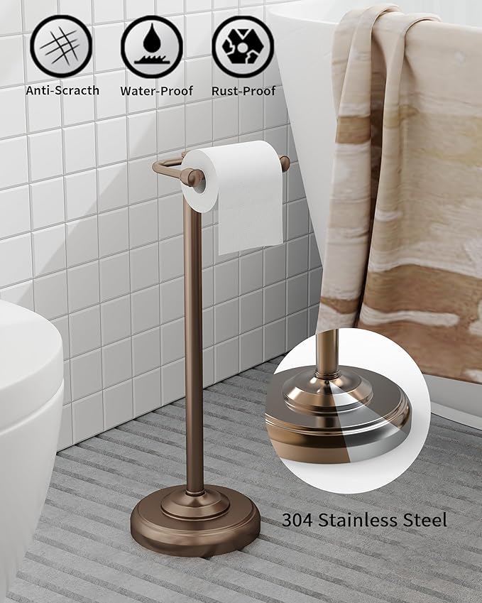 Toilet Paper Holder Stand, Bronze Toilet Paper Holder Free Standing, Post - Image 3