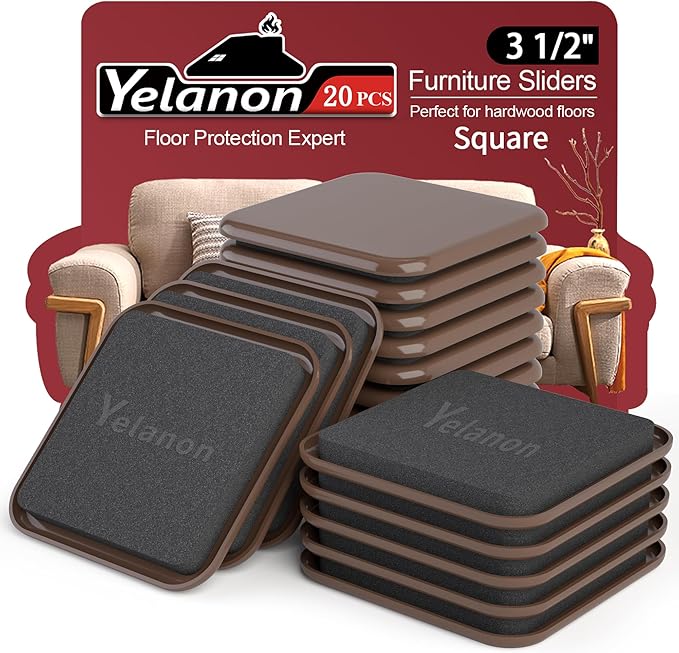 Furniture Sliders, Heavy Duty Furniture Movers Sliders, Reusable Furniture by Yelanon