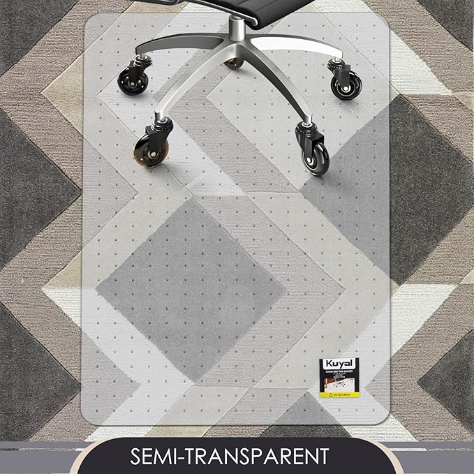 Kuyal Office Chair Mat for Carpet, 32x55 Clear Heavy Duty Computer Chair Mat - Image 6
