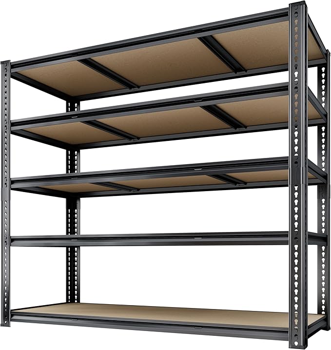 48"W Garage Shelving, 3050LBS Storage Shelves Heavy Duty, 5 Tier Metal Shelving - Image 9