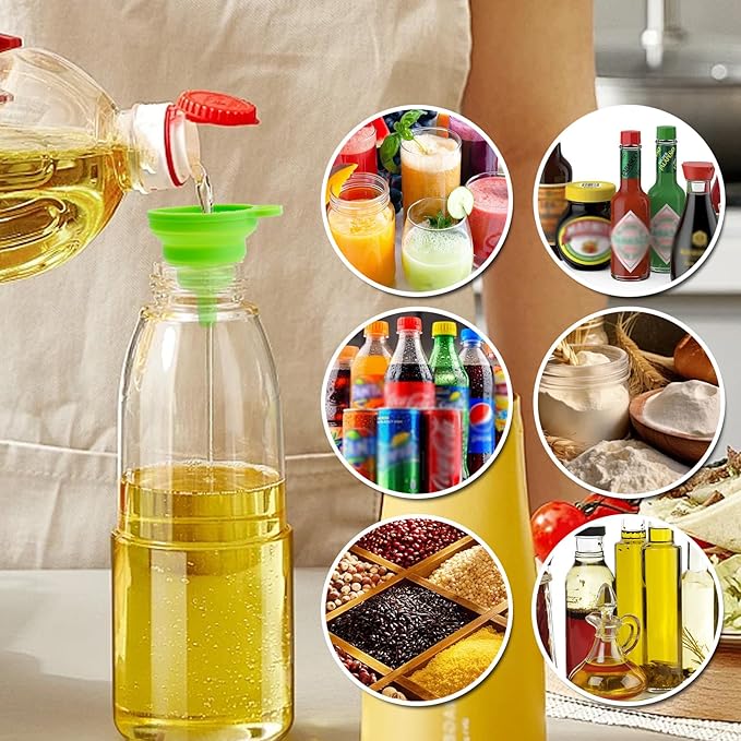 Kitchen Funnel Set of 4, Food Grade Foldable Small and Large Funnel Colorful - Image 7