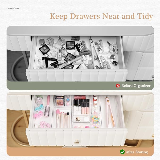 Criusia Drawer Organizer, 5-Size Versatile Bathroom and Vanity Organizer Trays - Image 2