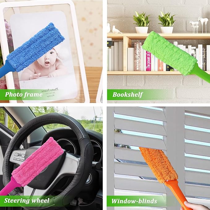 4 Pack 15 inch Reuseable Microfiber Feather Duster, Blind Duster, Gap Duster - Image 6