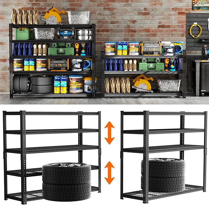 ROOMTEC Garage Shelving, 3300 LBS Capacity Storage Shelves Heavy Duty, 5 Tier - Image 6