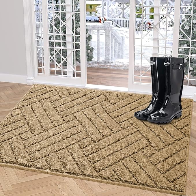 Door Mat Indoor Doormat, Heavy Duty Low-Profile Entrance Rugs, Absorbent Resist by JEEDOVIA