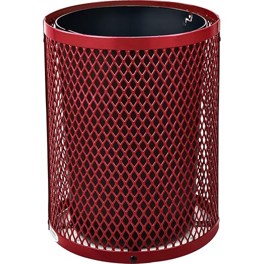 Global Industrial Outdoor Diamond Steel Trash Can - Image 4
