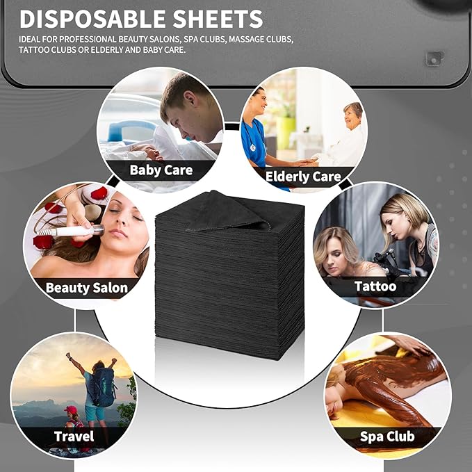 Breling 100 Pcs 31.5 x 71 Inch Disposable Bed Sheets Oil-proof PE Film Massage - Image 5