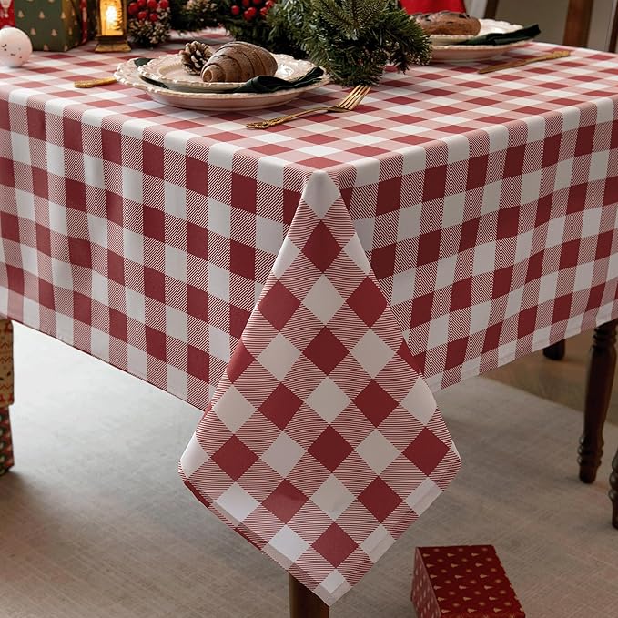 Classic Gingham Tablecloth Fabric by Essifunia