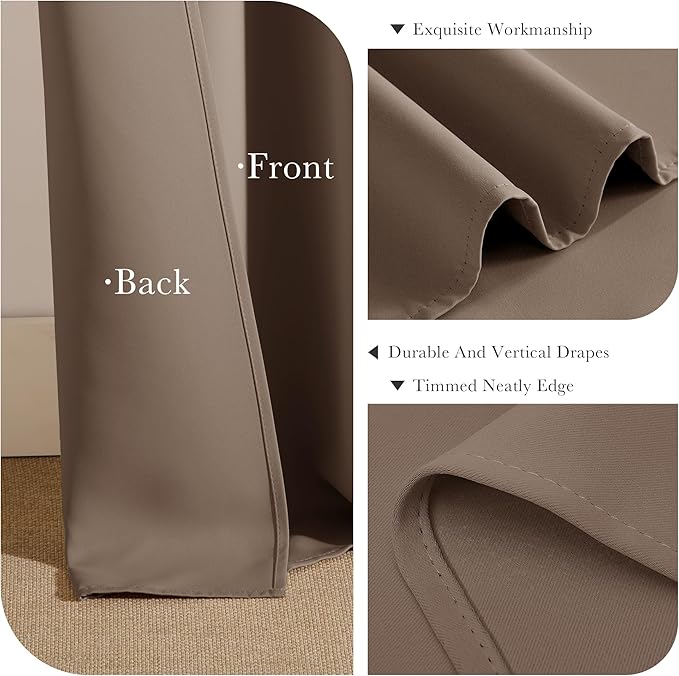 PONY DANCE Dark Brown Blackout Curtains - Image 5