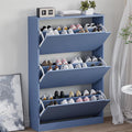 Shoe Cabinet with 3 Flip Drawers, Hidden Wood Shoe Cabinet, Freestanding Shoe by BORNOON