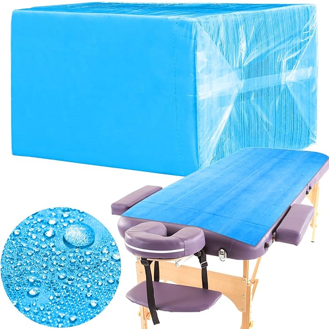 Breling 100 Pcs 31.5 x 71 Inch Disposable Bed Sheets Oil-proof PE Film Massage by Breling