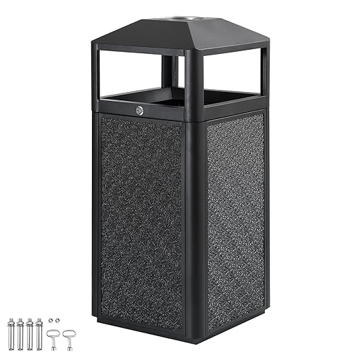 Square Waste Container with Dome Lid | Commercial Outdoor Garbage and Trash - Image 8