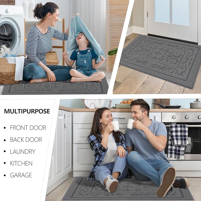 FONEYI Indoor Door Mat 24" x 36", Dirt Trapper Door Mats Non-Slip Entryway Rugs - Image 6
