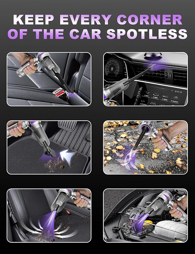 Handheld Car Vacuum Portable Cordless, 15000Pa High Power Handheld Vacuum - Image 7