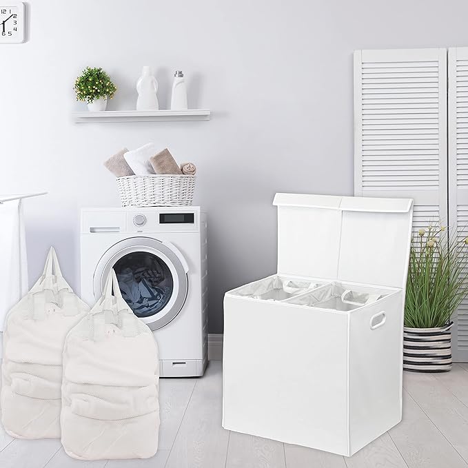 Simple Houseware Double Laundry Hamper - Image 4
