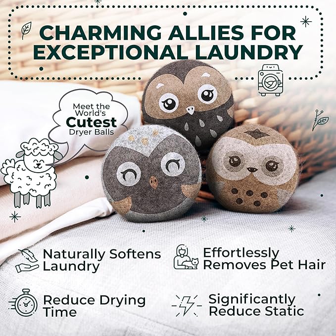 No More Dryer Sheets! Reusable Wool Dryer Balls XL 6-Pack - Image 2
