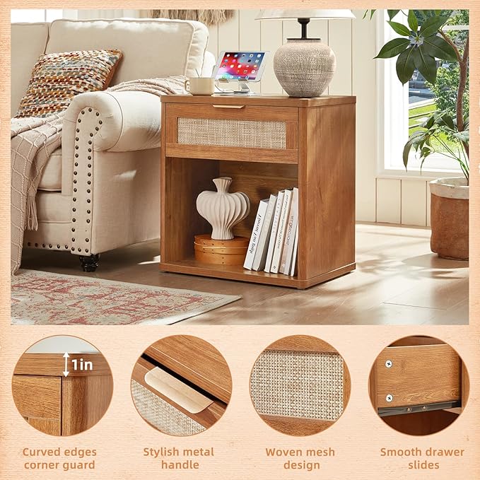 LEYAOYAO Rattan Nightstands Set of 2 - Image 6