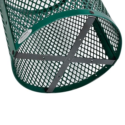 Global Industrial 36 Gallon Outdoor Steel Trash Can - Image 6