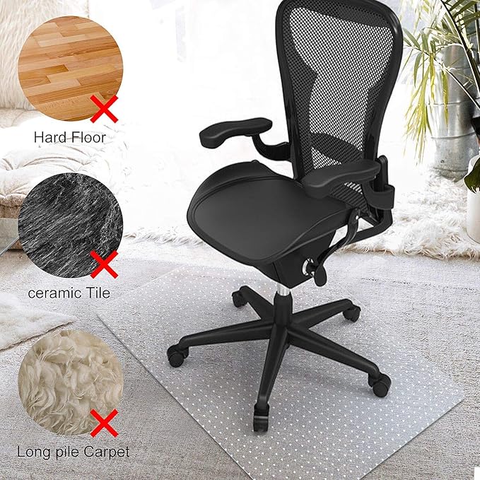 Azadx Chair Mat for Carpet 60"x 48" Large Chair Mat for Carpeted Floors - Image 3