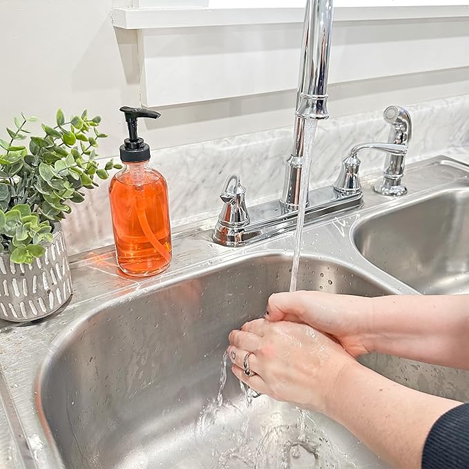 Cornucopia Brands 8oz Clear Glass Pump Bottles, Great as Essential Oil Bottles - Image 3