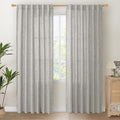 YoungsTex Dark Grey Light Filtering Curtains 84 Inch Length, Linen Drapes Semi by YoungsTex