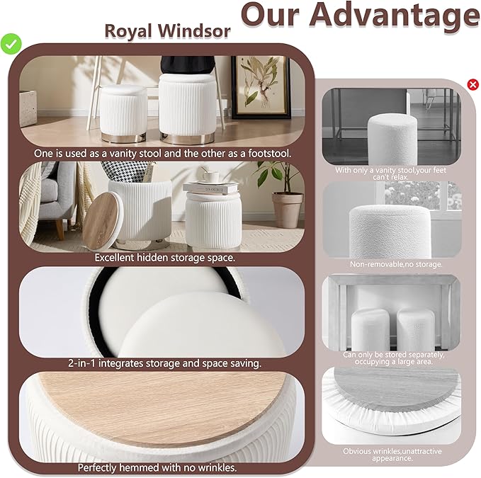 Royal Windsor Round Ottoman - Image 7