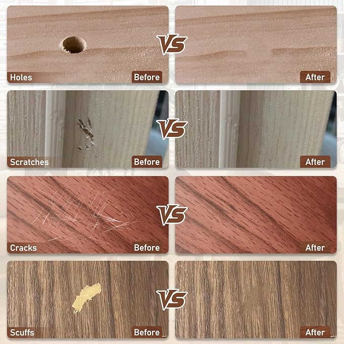 12 Colors Wood Filler Sticks Furniture Markers, Wood Floor Scratch Repair Kit - Image 5
